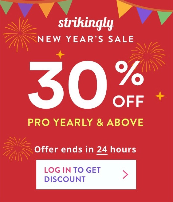 null Strikingly's New Year Sale with Time Limit